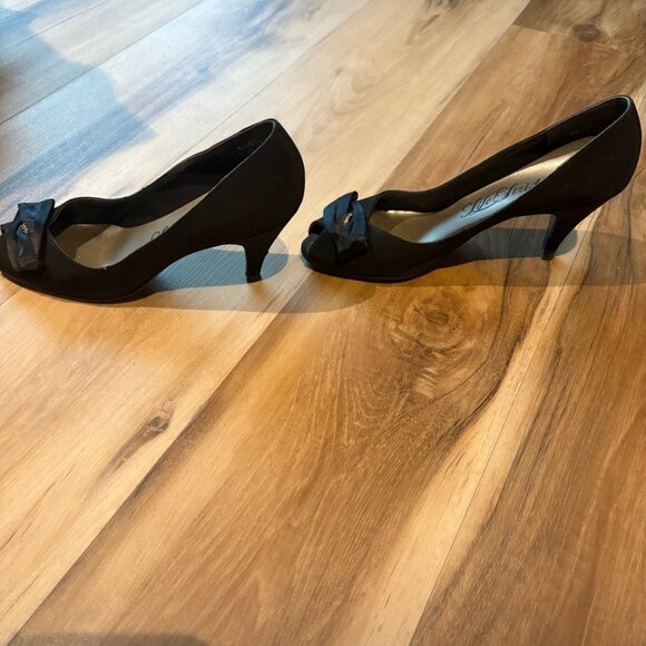 Vintage Life Stride Debby #2 Pois de soie Rhinestone Open-toe Heels Rhinestone - Picture 2 of 15